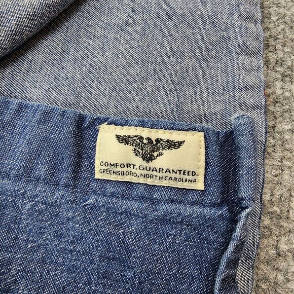 Wrangler Shirt Mens Large Blue Denim Long Sleeve Button Up Western Ranch Work - Picture 15 of 16